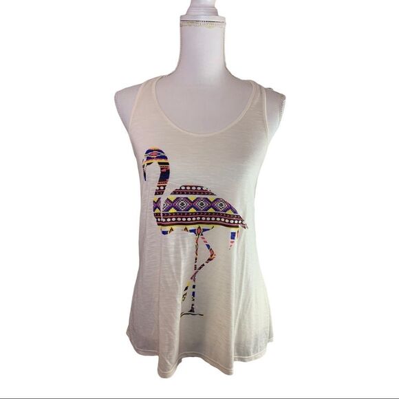 NWT Moa Moa Aztec Flamingo Racer Back Tank with Bow Size small - Picture 1 of 5